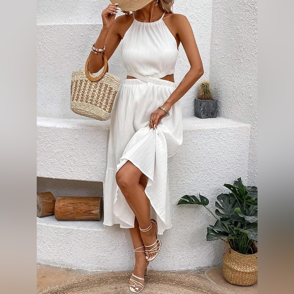 Summer White Midi Dress